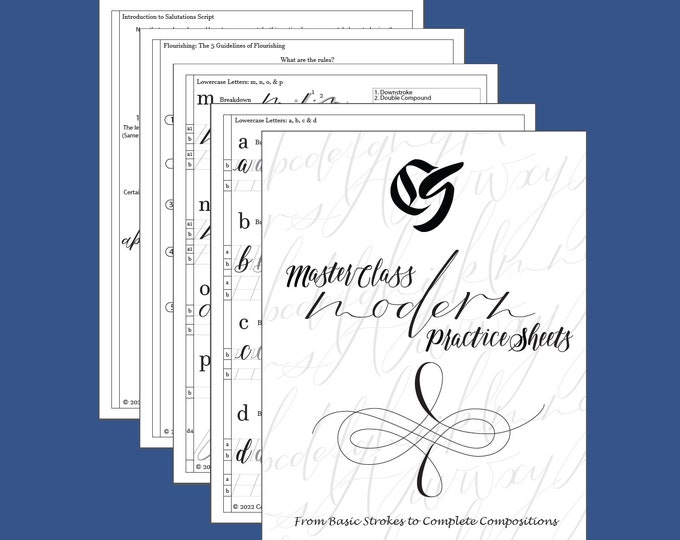 Master Class Copperplate Practice Sheets: From Basic Strokes to ...