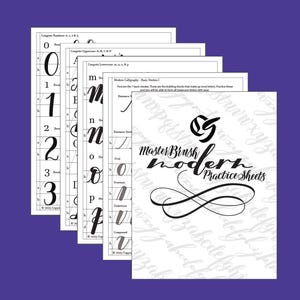 Master Class Modern Brush Practice Sheets: From Individual Strokes to Complete Compositions