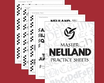Fogli per esercizi di calligrafia Master Neuland - Lettere nere / Bordo largo