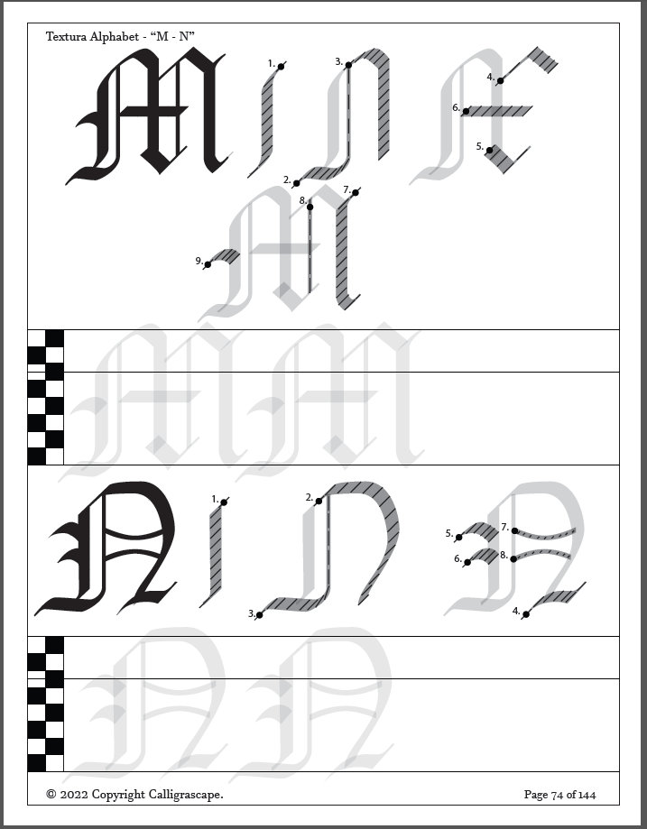 Master Blackletter Calligraphy Practice Sheets 8 Scripts - Etsy Canada