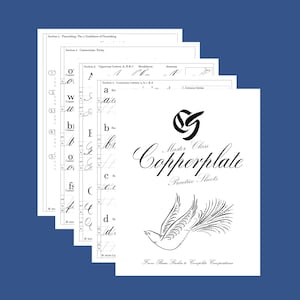 Masterclass Copperplate-oefenbladen: van basisstreken tot complete composities