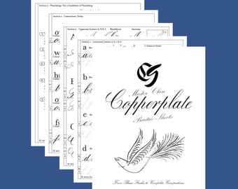 Master Class Copperplate Übungsblätter: Von einfachen Strichen bis hin zu kompletten Kompositionen