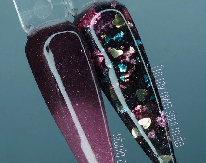 Stupid Cupid (thermal) / I'm My Own Soul Mate - Acrylic Nail Dip Powders