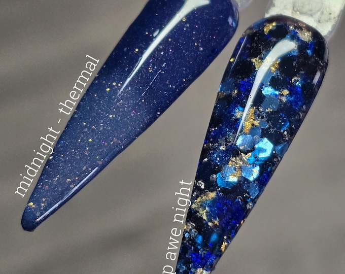 Midnight (thermal) / Up Awe Night - 12/26 EXTRAS - Acrylic Nail Dip Powders
