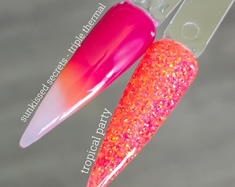 Duo Extras - Sunkissed Secrets (termico) / Tropical Party - Polvere acrilica per immersione - Unghie - Polveri per immersione