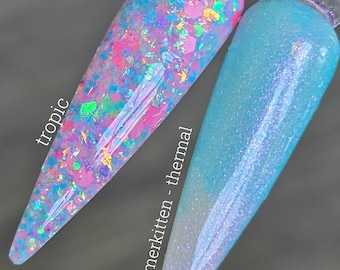 Duo Extras - Merkitten / Tropic - Polvo acrílico para uñas - Brillo - Uñas - Polvos para inmersión