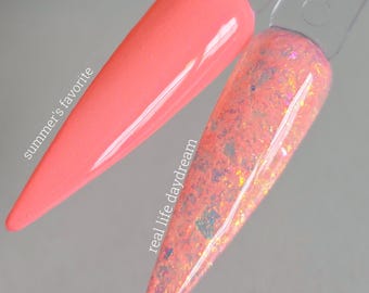 Summer's Favorite / Real Life Daydream - Acrylic Nail Dip Powder - Shimmer / Flakies - Nails - Dip Powders