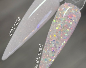 Soft Side / Peach Pearl - Acrylic Nail Dip Powder - Shimmer - Nails - Dip Powders