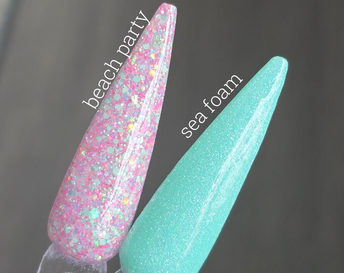 Beach Party / Sea Foam - Acrylic Nail Dip Powders