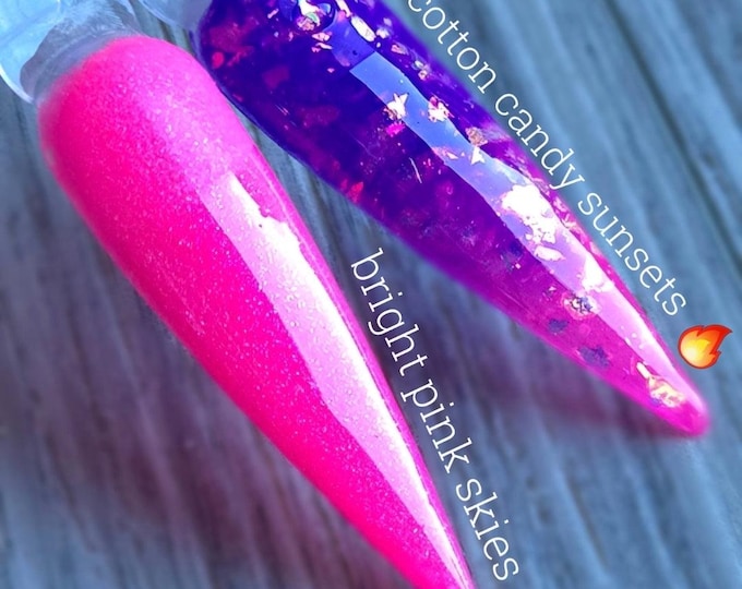 Bright Pink Skies / Cotton Candy Sunsets - Thermal - Acrylic Nail Dip Powders