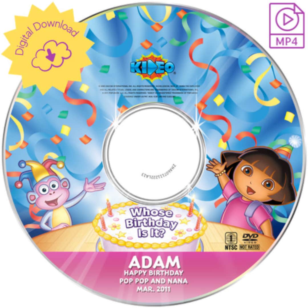 Dora Whose Birthday is It Photo Personalized MP4 for Kids Digital