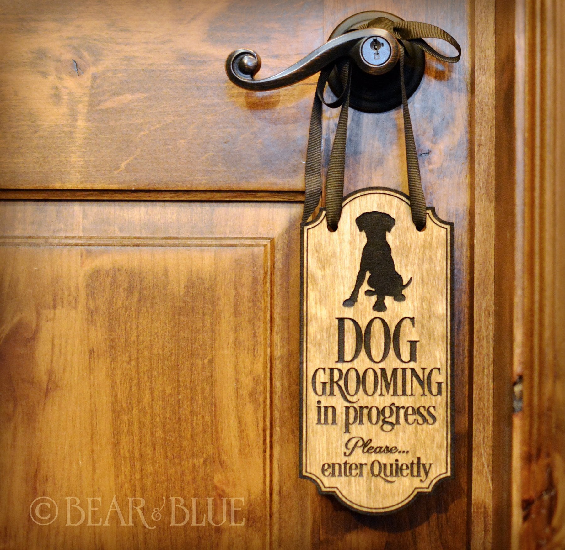 Dog Or Cat Wood Door Hanger Sign Etched Into Birch Etsy
