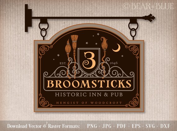 Download Rustic Halloween Sign Cricut File The Three Broomsticks Inn Svg Brooms Graphic Famous Witch Brewed Butterbeer Svg Vintage Halloween Svg Prints Art Collectibles Okumkomfoods Com