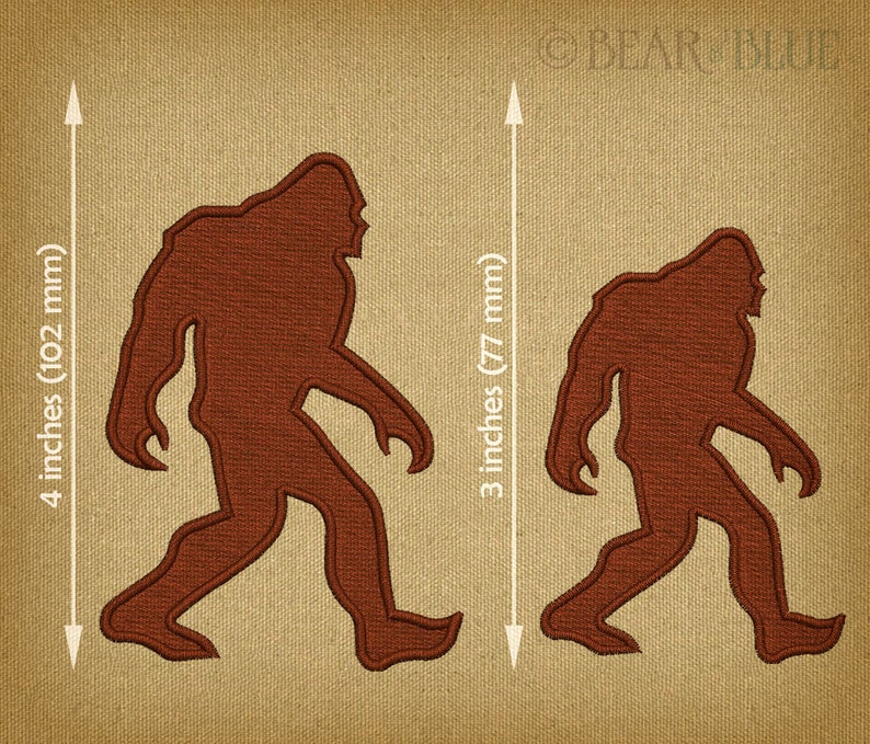 Embroidery file bigfoot with two sizes one color  etsy