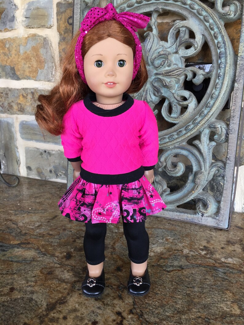 Denim Ruffled Jean Skirt made for 18 inch American Girl Doll Clothes