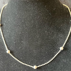 Vintage 16” Sterling Silver Ball and Bead Necklace