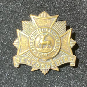 WWI and WWII Badge of the Bedfordshire and Hertfordshire Regiment, A British Army Regiment