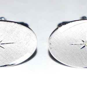 ANSON - Vintage Sterling Silver and Genuine Diamond Cuff Links