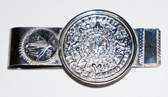 Men's Silver Tone Alpaca Mexican/Mayan Money Clip - image 1