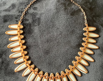 MATISSE RENOIR - Nefertiti Necklace in Copper and White Enamel