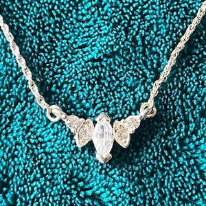 AVON - Silver Tone CZ Butterfly Pendant on Rope Chain