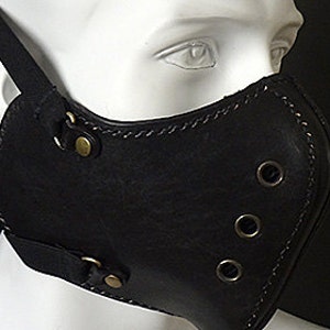 Masque De Cuir ROAD Black/motorcycle Mask/ Leather Mask/cafe - Etsy