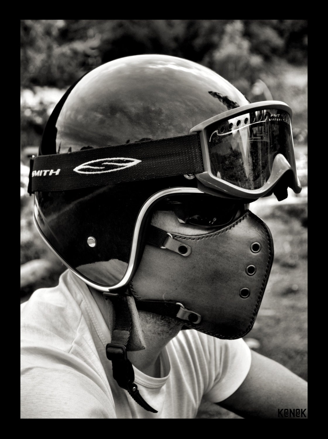 Masque Moto Classic Brown/motorcycle Mask/ Leather Mask/cafe - Etsy