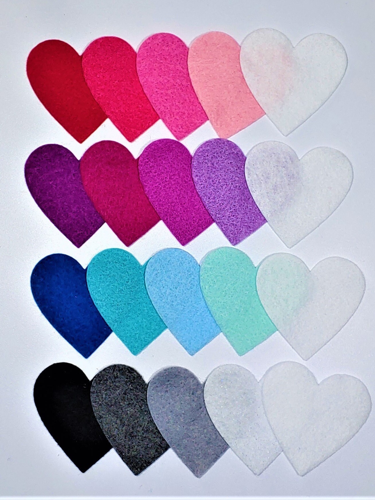Felt Hearts, 10 Sizes Heart Die Cut Shapes for Sewing, Bunting and