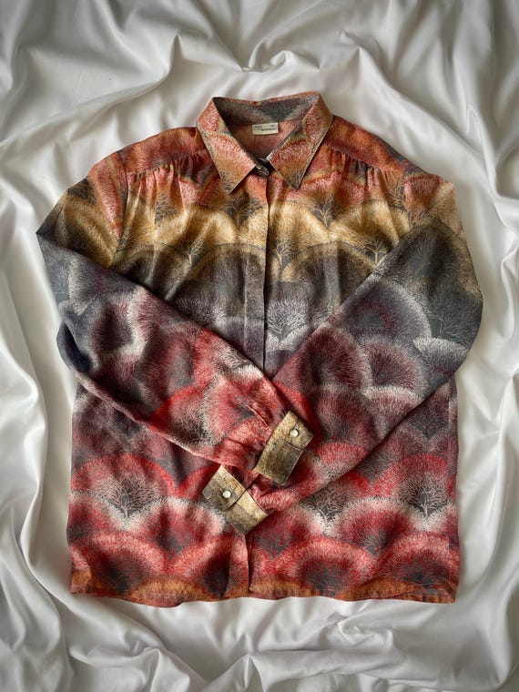 Miss Wucu Gradient Psychedelic Tree Pattern Vinta… - image 1