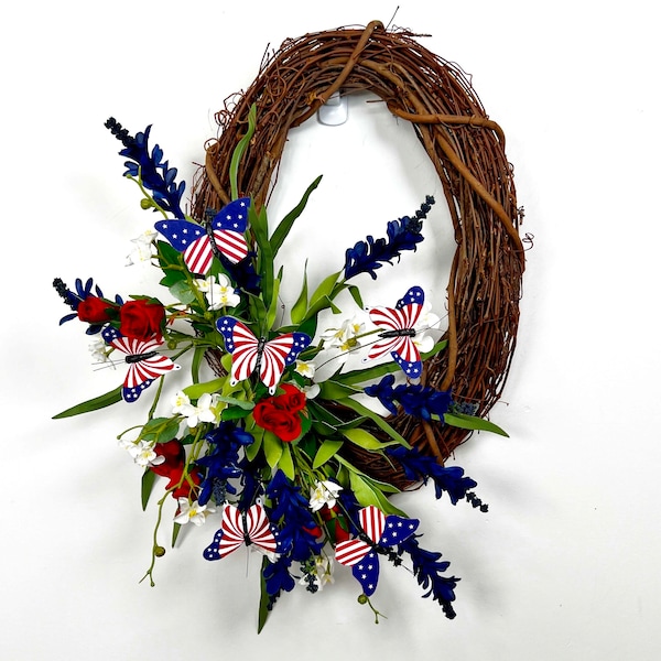 Patriotic Butterfly Wreath