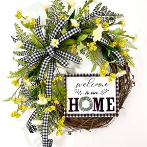 Yellow Gingham Wreath TUTORIAL ONLY