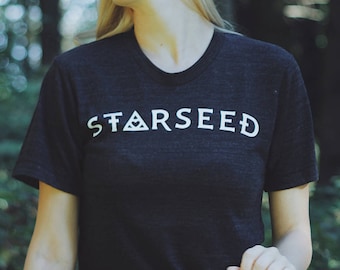 Starseed T-Shirt - Premium Quality, Tri-Blend Soft Vintage Feel - Unisex - Charcoal Black