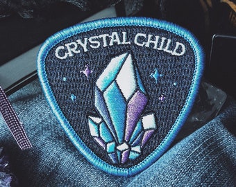 Crystal Child Patch - Metaphysical - 2.5" Iron-On Embroidered Patch - Crystal, Indigo, Rainbow Child -  For Crystal Lovers & Rock Hounds