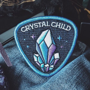 Crystal Child Patch - Metaphysical - 2.5" Iron-On Embroidered Patch - Crystal, Indigo, Rainbow Child -  For Crystal Lovers & Rock Hounds