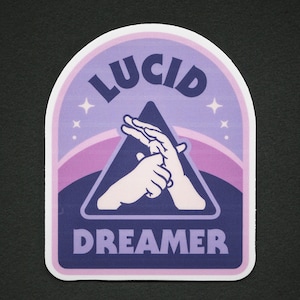 Lucid Dreamer Sticker - 3&quot; Durable Vinyl Sticker - Weather Resistant - Dreamy Blue Hazy Pink for Consciousness Explorers & Astral Travelers