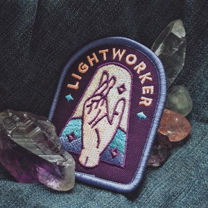 Lightworker Patch - Metaphysical Fashion Accessory - 3" Iron On Embroidered Patch - For Starseeds, Healers, Lovers, and Inspirers