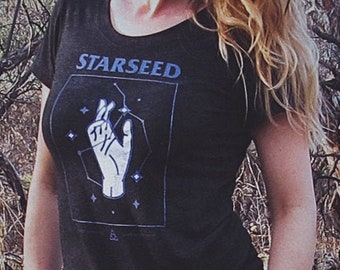 Starseed Constellation T-Shirt - Women's Fit - Metaphysical Clothing - Mystical, Spiritual, Magic - Higher Consciousness - Black/Purple