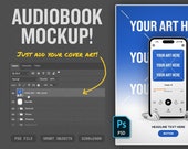 Audiobook Mockup Template - Use Your Own Cover Art - Photoshop PSD - Smart Object Enabled - 2400x3200