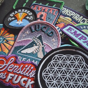 Patch Bundle Choose 3 and save Metaphysical, New Age, Spiritual, Starseed, Sacred Geometry High Quality Iron-On Embroidered Patches image 4