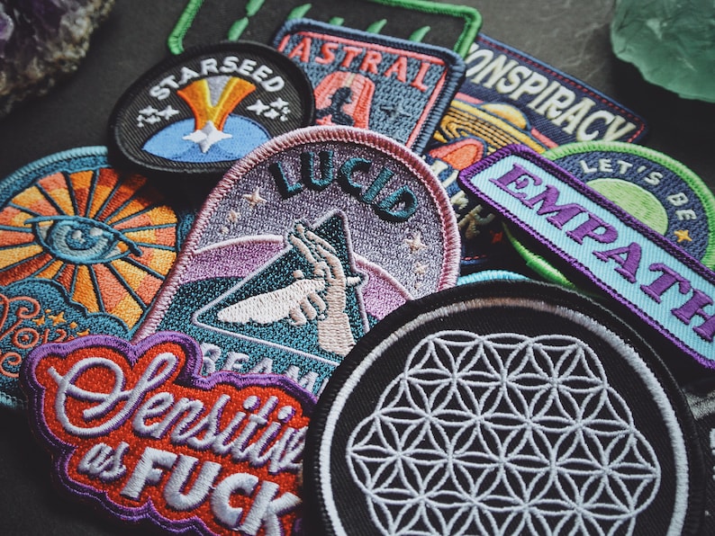 Patch Bundle Choose 3 and save Metaphysical, New Age, Spiritual, Starseed, Sacred Geometry High Quality Iron-On Embroidered Patches image 4