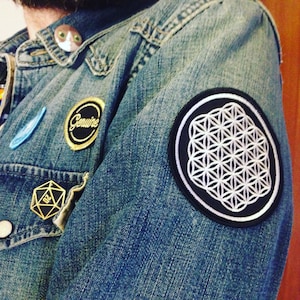 Flower of Life Sacred Geometry Patch New Age, Punk Fashion Accessory 3 Iron On Embroidered Patch Metaphysical Item image 5