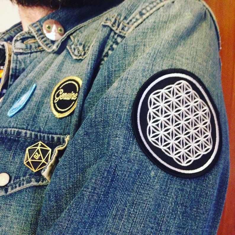 Flower of Life Sacred Geometry Patch New Age, Punk Fashion Accessory 3 Iron On Embroidered Patch Metaphysical Item image 5