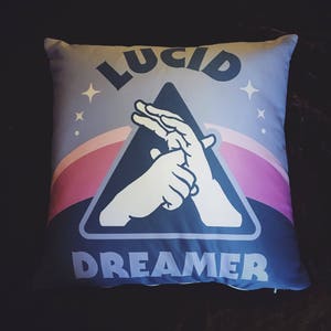 Lucid Dreamer Pillow - 18&quot;x 18&quot; Square - Have More Lucid Dreams! Metaphysical Home Decor Bedroom Accessory for Dreaming and Astral Traveling