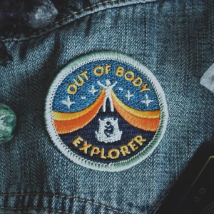 Out of Body Explorer Patch - Metaphysical Fashion Accessory - 2&quot; Iron On Embroidered Patch - Lucid Dreaming Astral Projection