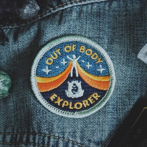 Out of Body Explorer Patch - Metaphysical Fashion Accessory - 2" Iron On Embroidered Patch - Lucid Dreaming Astral Projection