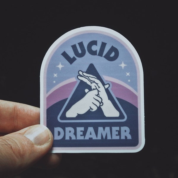 Lucid Dreamer Sticker - 3" Durable Vinyl Sticker - Weather Resistant - Dreamy Blue Hazy Pink for Consciousness Explorers & Astral Travelers