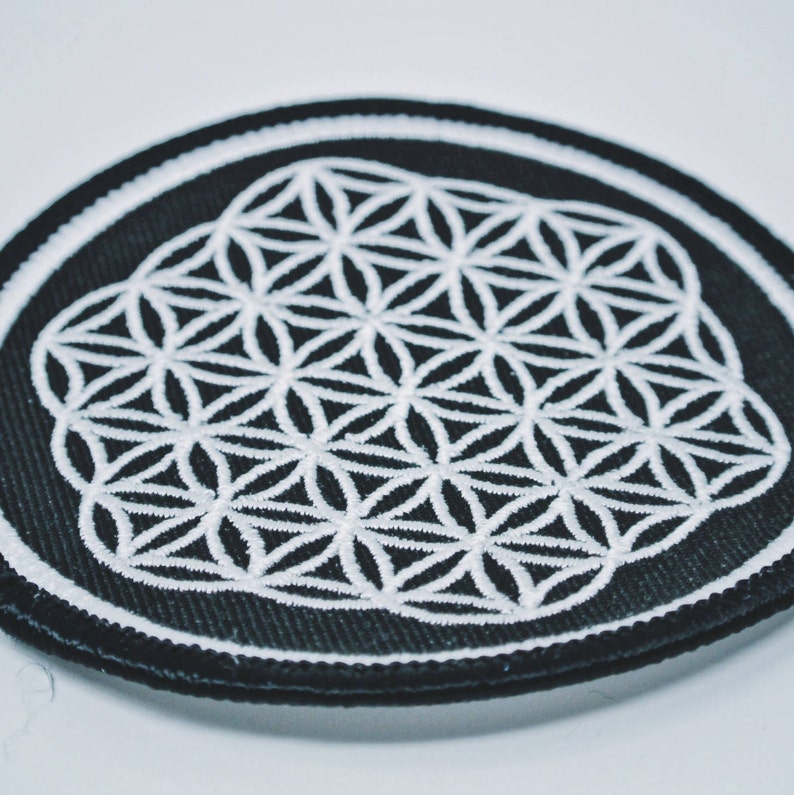 Flower of Life Sacred Geometry Patch New Age, Punk Fashion Accessory 3 Iron On Embroidered Patch Metaphysical Item image 3