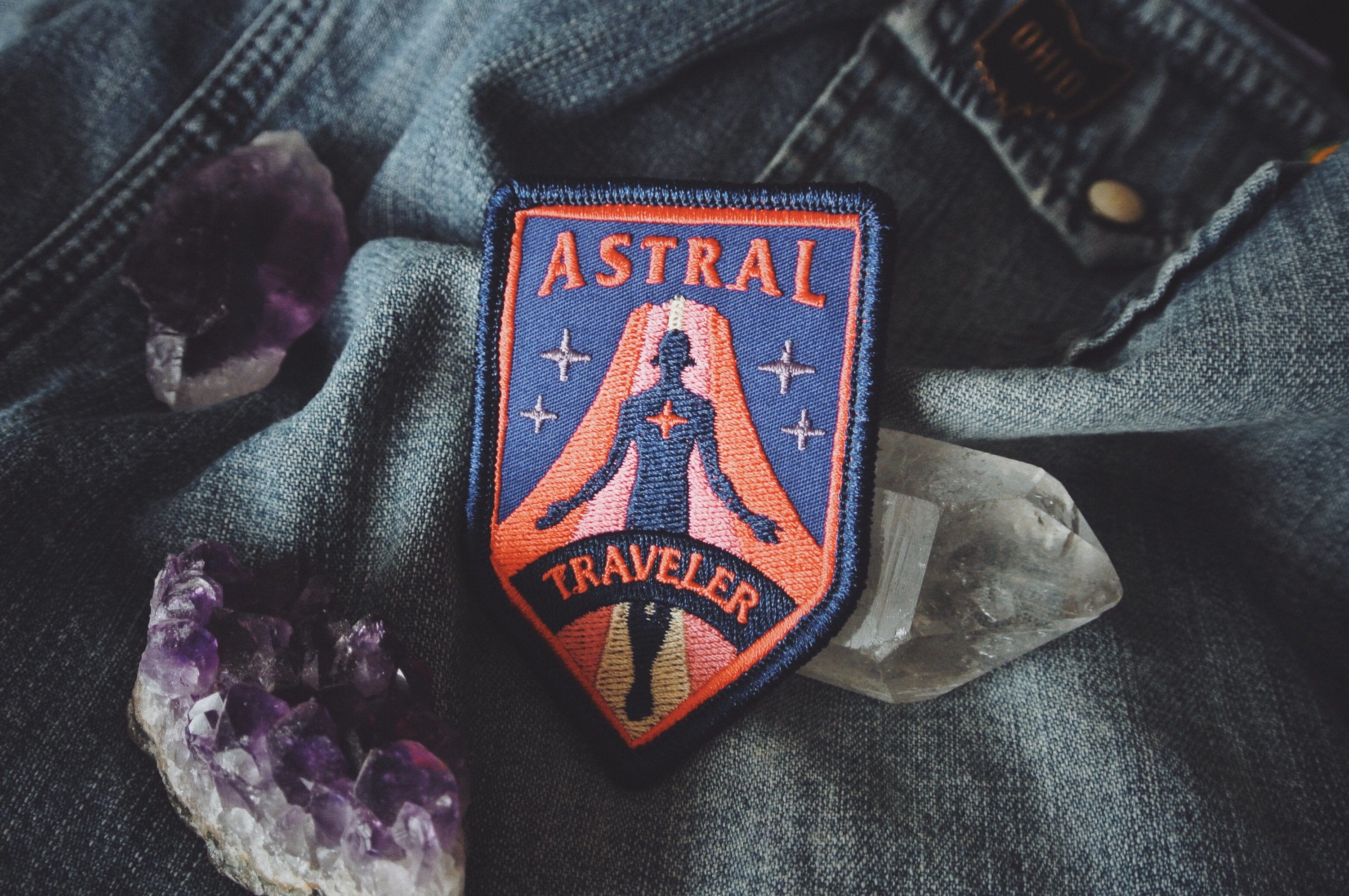 Astral Traveler Patch - Metaphysical Fashion Accessory - 3" Iron On Embroidered Patch - for Psychonauts & Dreamers