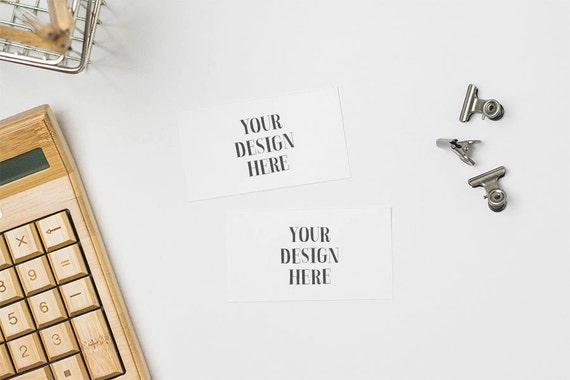 Styled Stock Photography Neutral Business Card Mockup