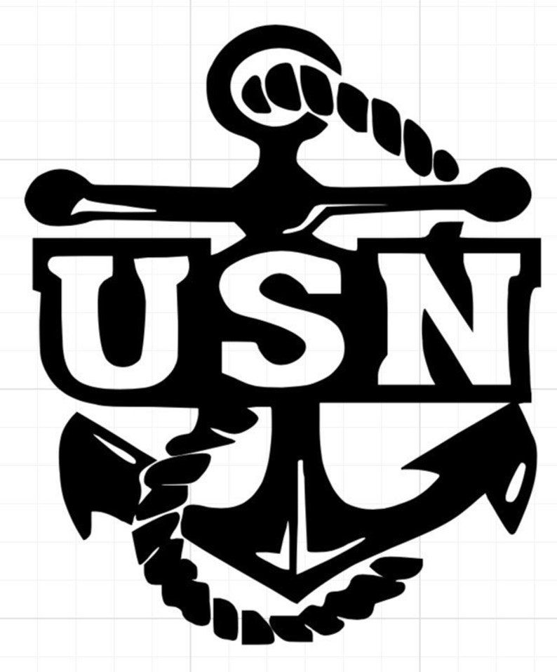 USN United States Navy Anchor Car Decal Custom Car Decal | Etsy
